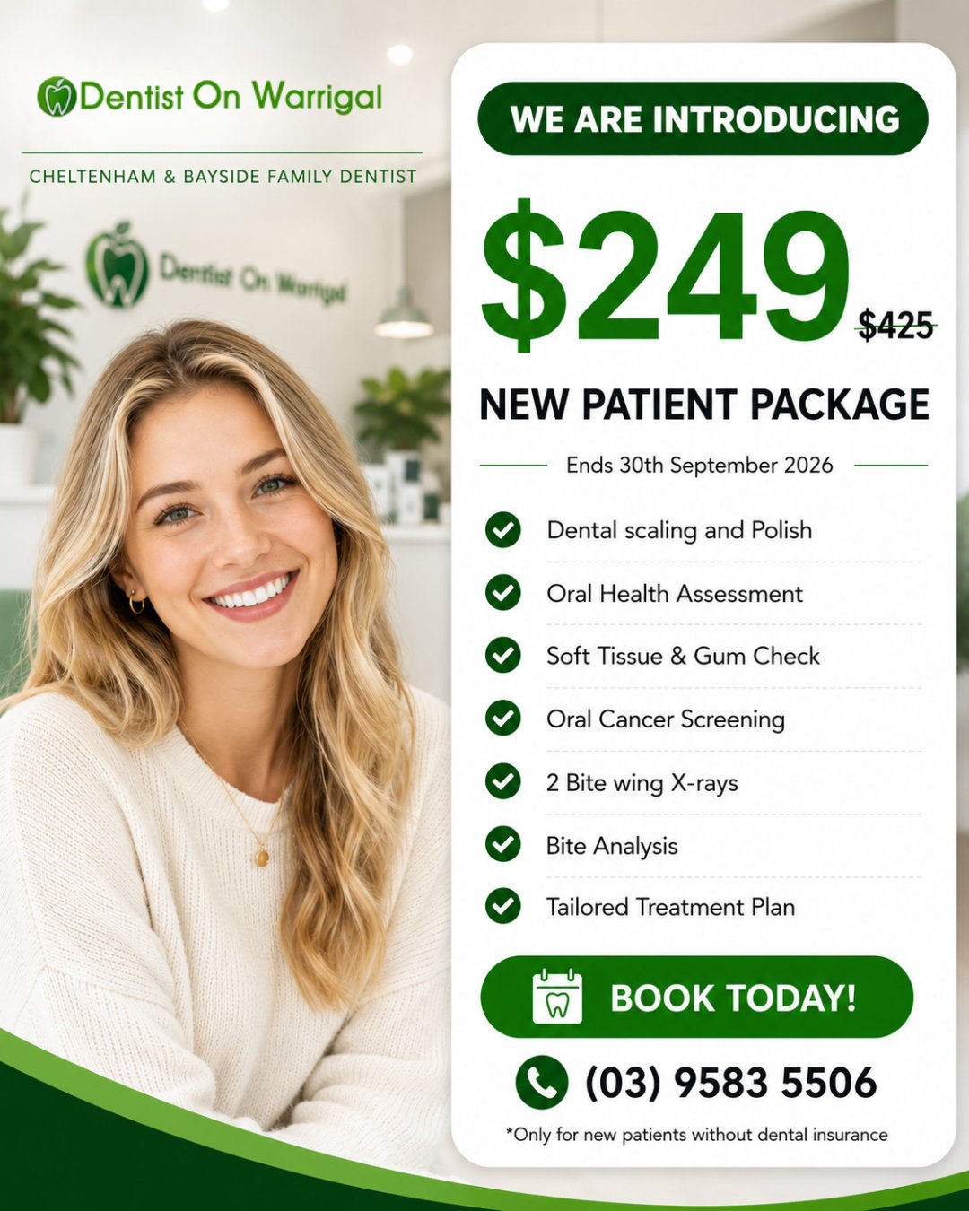 249 new patient promo Dentist On Warrigal Cheltenham